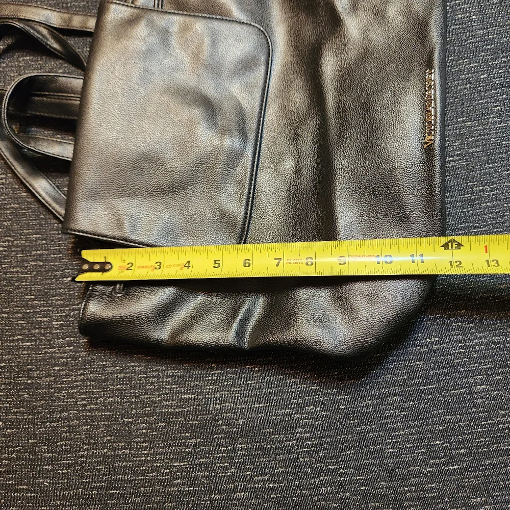 Victoria Secret Faux Leather Black Backpack Travel Bag